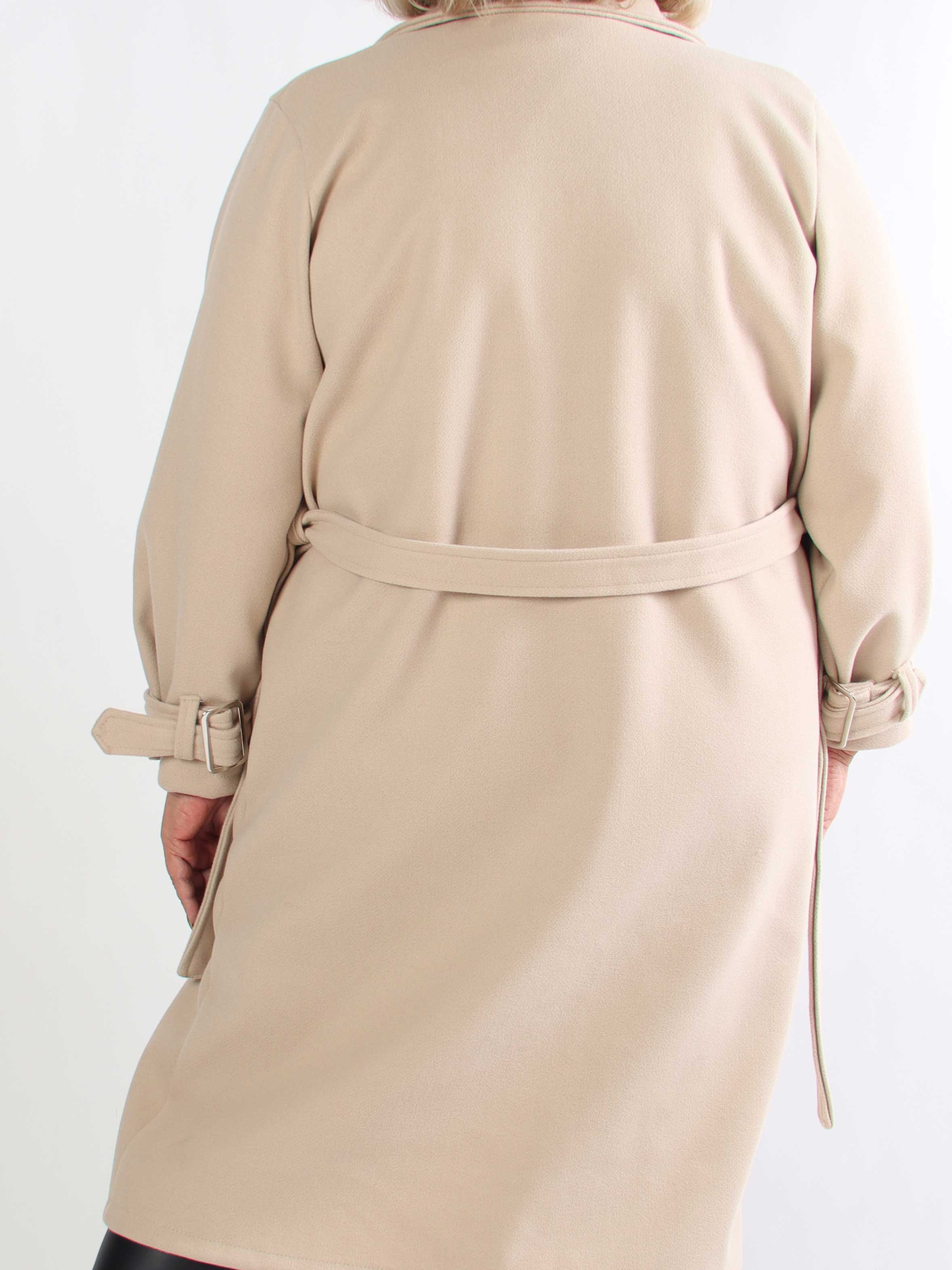 Sharpay Coat - Plus size trenchcoat med bindebånd